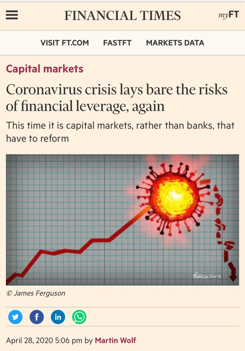 Martin Wolf (Financial Times 28 April 20) - photo James Ferguson